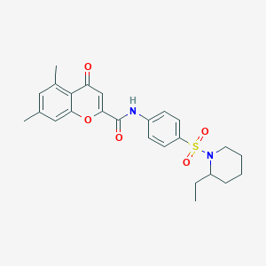 N-{4-[(2-ethylpiperidin-1-yl)sulfonyl]phenyl}-5,7-dimethyl-4-oxo-4H-chromene-2-carboxamide