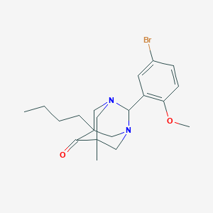 molecular formula C20H27BrN2O2 B11385664 2-(5-Bromo-2-methoxyphenyl)-5-butyl-7-methyl-1,3-diazatricyclo[3.3.1.1~3,7~]decan-6-one 