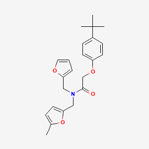 molecular formula C23H27NO4 B11385669 2-(4-tert-butylphenoxy)-N-(furan-2-ylmethyl)-N-[(5-methylfuran-2-yl)methyl]acetamide 