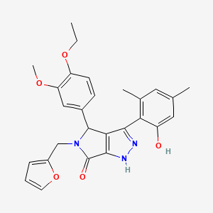 4-(4-ethoxy-3-methoxyphenyl)-5-(furan-2-ylmethyl)-3-(2-hydroxy-4,6-dimethylphenyl)-4,5-dihydropyrrolo[3,4-c]pyrazol-6(1H)-one