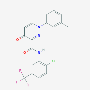 molecular formula C19H13ClF3N3O2 B11385683 N-[2-chloro-5-(trifluoromethyl)phenyl]-1-(3-methylphenyl)-4-oxo-1,4-dihydropyridazine-3-carboxamide 