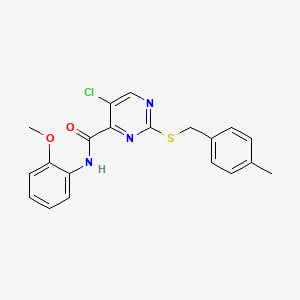 molecular formula C20H18ClN3O2S B11385693 5-chloro-N-(2-methoxyphenyl)-2-[(4-methylbenzyl)sulfanyl]pyrimidine-4-carboxamide 