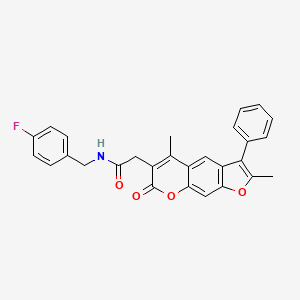 2-(2,5-dimethyl-7-oxo-3-phenyl-7H-furo[3,2-g]chromen-6-yl)-N-(4-fluorobenzyl)acetamide