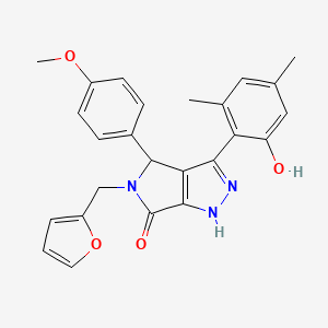 molecular formula C25H23N3O4 B11385704 5-(furan-2-ylmethyl)-3-(2-hydroxy-4,6-dimethylphenyl)-4-(4-methoxyphenyl)-4,5-dihydropyrrolo[3,4-c]pyrazol-6(1H)-one 