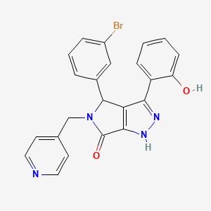 molecular formula C23H17BrN4O2 B11385713 4-(3-bromophenyl)-3-(2-hydroxyphenyl)-5-(pyridin-4-ylmethyl)-4,5-dihydropyrrolo[3,4-c]pyrazol-6(1H)-one 