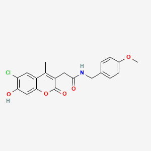 2-(6-chloro-7-hydroxy-4-methyl-2-oxo-2H-chromen-3-yl)-N-(4-methoxybenzyl)acetamide