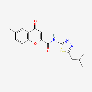 6-methyl-N-[5-(2-methylpropyl)-1,3,4-thiadiazol-2-yl]-4-oxo-4H-chromene-2-carboxamide