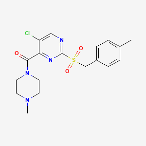 {5-Chloro-2-[(4-methylbenzyl)sulfonyl]pyrimidin-4-yl}(4-methylpiperazin-1-yl)methanone