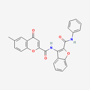 6-methyl-4-oxo-N-[2-(phenylcarbamoyl)-1-benzofuran-3-yl]-4H-chromene-2-carboxamide