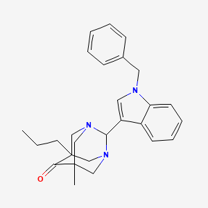 2-(1-benzyl-1H-indol-3-yl)-5-methyl-7-propyl-1,3-diazatricyclo[3.3.1.1~3,7~]decan-6-one