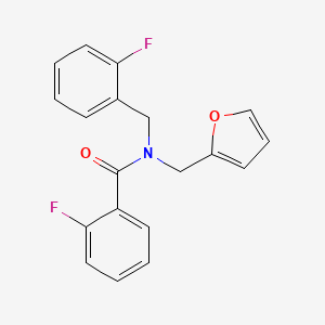 2-fluoro-N-(2-fluorobenzyl)-N-(furan-2-ylmethyl)benzamide