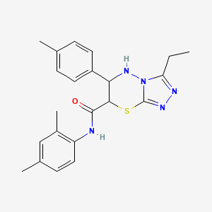 molecular formula C22H25N5OS B11385826 N-(2,4-dimethylphenyl)-3-ethyl-6-(4-methylphenyl)-6,7-dihydro-5H-[1,2,4]triazolo[3,4-b][1,3,4]thiadiazine-7-carboxamide 