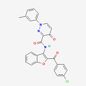 molecular formula C27H18ClN3O4 B11385833 N-[2-(4-chlorobenzoyl)-1-benzofuran-3-yl]-1-(3-methylphenyl)-4-oxo-1,4-dihydropyridazine-3-carboxamide 