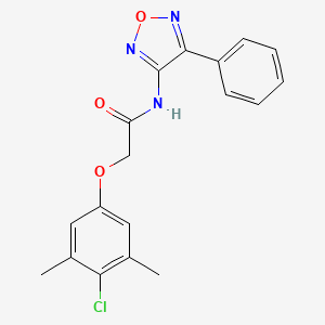 molecular formula C18H16ClN3O3 B11385862 2-(4-chloro-3,5-dimethylphenoxy)-N-(4-phenyl-1,2,5-oxadiazol-3-yl)acetamide 