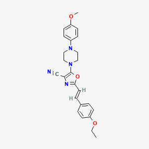 molecular formula C25H26N4O3 B11385875 2-[(E)-2-(4-ethoxyphenyl)ethenyl]-5-[4-(4-methoxyphenyl)piperazin-1-yl]-1,3-oxazole-4-carbonitrile 