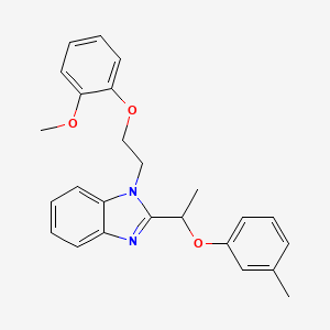 1-[2-(2-methoxyphenoxy)ethyl]-2-[1-(3-methylphenoxy)ethyl]-1H-benzimidazole