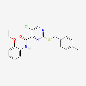 molecular formula C21H20ClN3O2S B11385912 5-chloro-N-(2-ethoxyphenyl)-2-[(4-methylbenzyl)sulfanyl]pyrimidine-4-carboxamide 