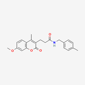 3-(7-methoxy-4-methyl-2-oxo-2H-chromen-3-yl)-N-(4-methylbenzyl)propanamide