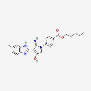 molecular formula C24H26N4O3 B11385954 Pentyl 4-[5-amino-4-(6-methyl-1H-1,3-benzodiazol-2-YL)-3-oxo-2,3-dihydro-1H-pyrrol-1-YL]benzoate 