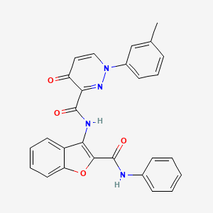 molecular formula C27H20N4O4 B11385961 1-(3-methylphenyl)-4-oxo-N-[2-(phenylcarbamoyl)-1-benzofuran-3-yl]-1,4-dihydropyridazine-3-carboxamide 