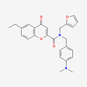 N-[4-(dimethylamino)benzyl]-6-ethyl-N-(furan-2-ylmethyl)-4-oxo-4H-chromene-2-carboxamide