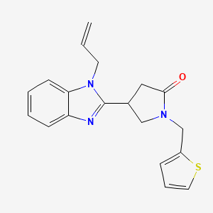 molecular formula C19H19N3OS B11385997 4-[1-(prop-2-en-1-yl)-1H-benzimidazol-2-yl]-1-(thiophen-2-ylmethyl)pyrrolidin-2-one 