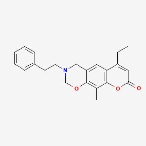 6-ethyl-10-methyl-3-(2-phenylethyl)-3,4-dihydro-2H,8H-chromeno[6,7-e][1,3]oxazin-8-one