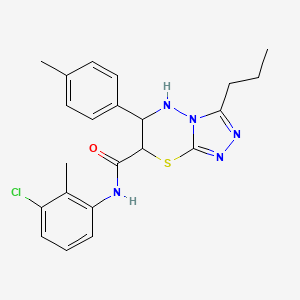 molecular formula C22H24ClN5OS B11386014 N-(3-chloro-2-methylphenyl)-6-(4-methylphenyl)-3-propyl-6,7-dihydro-5H-[1,2,4]triazolo[3,4-b][1,3,4]thiadiazine-7-carboxamide 