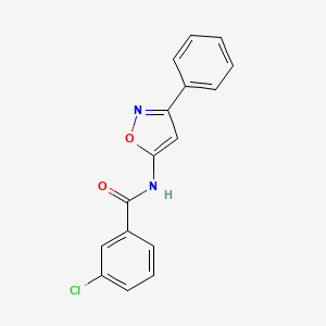 molecular formula C16H11ClN2O2 B11386043 3-chloro-N-(3-phenyl-1,2-oxazol-5-yl)benzamide 