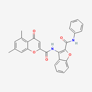 5,7-dimethyl-4-oxo-N-[2-(phenylcarbamoyl)-1-benzofuran-3-yl]-4H-chromene-2-carboxamide