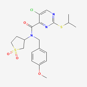 5-chloro-N-(1,1-dioxidotetrahydrothiophen-3-yl)-N-(4-methoxybenzyl)-2-(propan-2-ylsulfanyl)pyrimidine-4-carboxamide