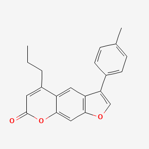 molecular formula C21H18O3 B11386072 3-(4-methylphenyl)-5-propyl-7H-furo[3,2-g]chromen-7-one 