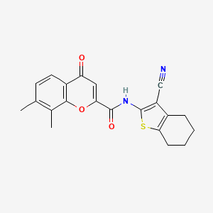 N-(3-cyano-4,5,6,7-tetrahydro-1-benzothiophen-2-yl)-7,8-dimethyl-4-oxo-4H-chromene-2-carboxamide