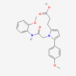 molecular formula C23H24N2O5 B11386112 3-[5-(4-methoxyphenyl)-1-{2-[(2-methoxyphenyl)amino]-2-oxoethyl}-1H-pyrrol-2-yl]propanoic acid 