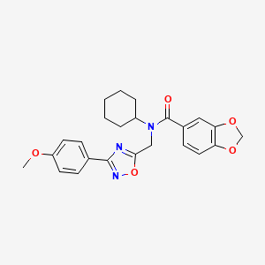 N-cyclohexyl-N-{[3-(4-methoxyphenyl)-1,2,4-oxadiazol-5-yl]methyl}-1,3-benzodioxole-5-carboxamide