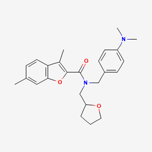 N-[4-(dimethylamino)benzyl]-3,6-dimethyl-N-(tetrahydrofuran-2-ylmethyl)-1-benzofuran-2-carboxamide