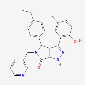 molecular formula C26H24N4O2 B11386167 4-(4-ethylphenyl)-3-(2-hydroxy-5-methylphenyl)-5-(pyridin-3-ylmethyl)-4,5-dihydropyrrolo[3,4-c]pyrazol-6(1H)-one 