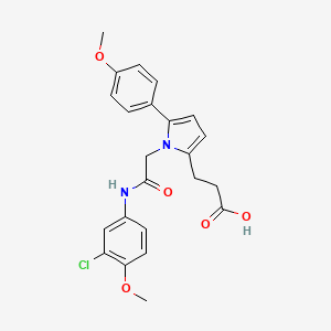 3-[1-{2-[(3-chloro-4-methoxyphenyl)amino]-2-oxoethyl}-5-(4-methoxyphenyl)-1H-pyrrol-2-yl]propanoic acid