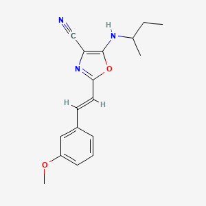 5-(butan-2-ylamino)-2-[(E)-2-(3-methoxyphenyl)ethenyl]-1,3-oxazole-4-carbonitrile