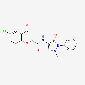 6-chloro-N-(1,5-dimethyl-3-oxo-2-phenyl-2,3-dihydro-1H-pyrazol-4-yl)-4-oxo-4H-chromene-2-carboxamide