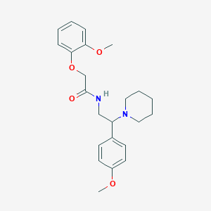 2-(2-methoxyphenoxy)-N-[2-(4-methoxyphenyl)-2-(piperidin-1-yl)ethyl]acetamide