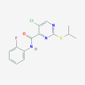 5-chloro-N-(2-fluorophenyl)-2-(propan-2-ylsulfanyl)pyrimidine-4-carboxamide