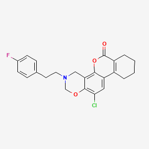 12-chloro-3-[2-(4-fluorophenyl)ethyl]-3,4,7,8,9,10-hexahydro-2H,6H-benzo[3,4]chromeno[8,7-e][1,3]oxazin-6-one