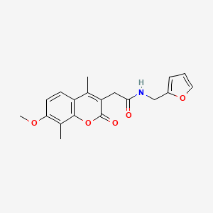 molecular formula C19H19NO5 B11386285 N-(furan-2-ylmethyl)-2-(7-methoxy-4,8-dimethyl-2-oxo-2H-chromen-3-yl)acetamide 