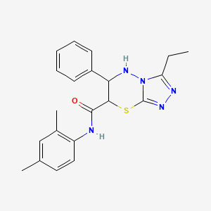 molecular formula C21H23N5OS B11386290 N-(2,4-dimethylphenyl)-3-ethyl-6-phenyl-6,7-dihydro-5H-[1,2,4]triazolo[3,4-b][1,3,4]thiadiazine-7-carboxamide 