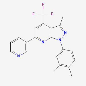 1-(3,4-dimethylphenyl)-3-methyl-6-(pyridin-3-yl)-4-(trifluoromethyl)-1H-pyrazolo[3,4-b]pyridine