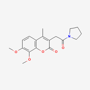 7,8-dimethoxy-4-methyl-3-[2-oxo-2-(pyrrolidin-1-yl)ethyl]-2H-chromen-2-one