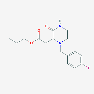 molecular formula C16H21FN2O3 B11386312 Propyl [1-(4-fluorobenzyl)-3-oxopiperazin-2-yl]acetate 