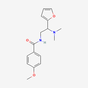 molecular formula C16H20N2O3 B11386320 N-[2-(dimethylamino)-2-(furan-2-yl)ethyl]-4-methoxybenzamide 