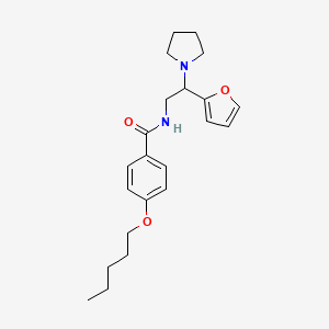 N-[2-(furan-2-yl)-2-(pyrrolidin-1-yl)ethyl]-4-(pentyloxy)benzamide